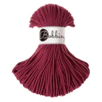 Sznurek pleciony bawełniany Bobbiny Junior / Czerwone Wino / Wine Red / 3mm / 100m