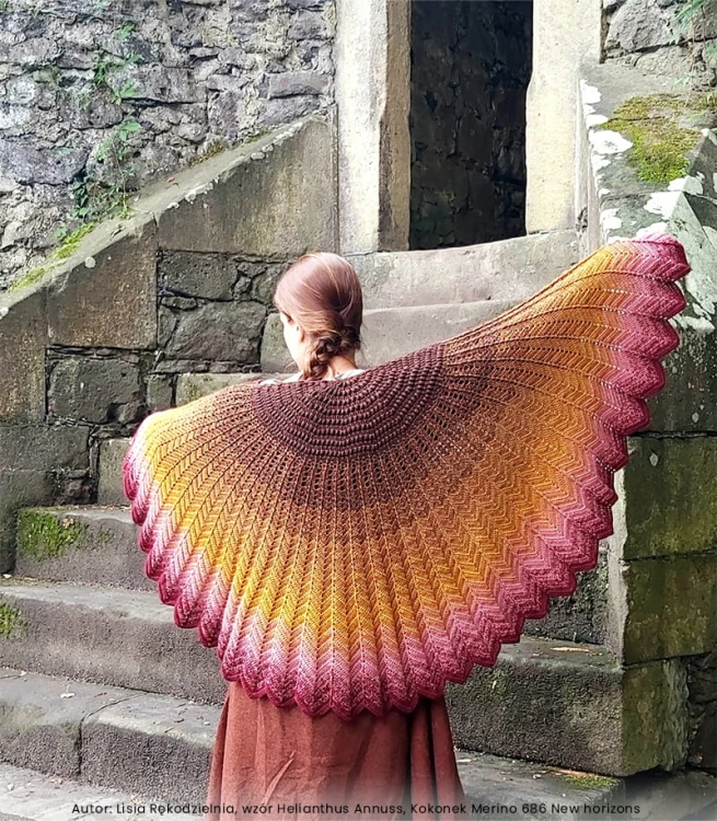 Autor Lisia Rękodzielnia wzór Helianthus Annuss Kokonek Merino 686 New horizons