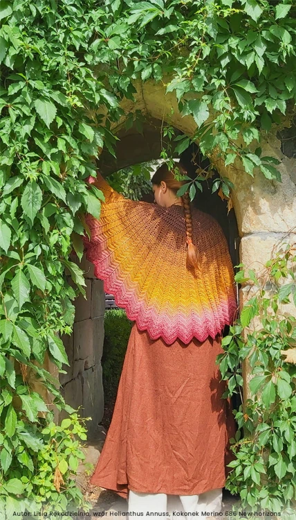 Autor Lisia Rękodzielnia wzór Helianthus Annuss Kokonek Merino 686 New horizons