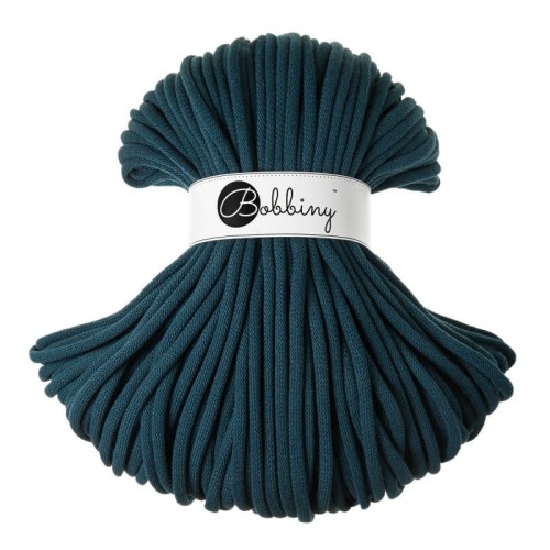 Sznurek pleciony bawełniany Bobbiny Jumbo / Petrol / Peacock Blue / 9mm / 100m