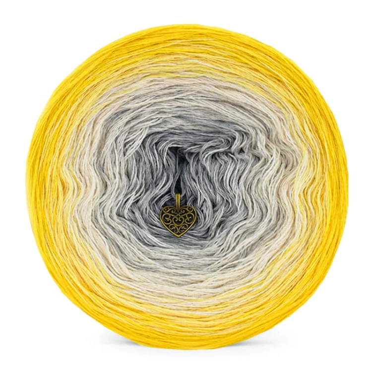 KOKONEK Merino 655 - Intensywny żółty/żółty/jasny beż/jasny szary melanż/szary
