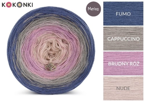 KOKONEK Merino 338 Lidia Granny - Fumo/cappuccino/brudny róż/nude
