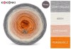 KOKONEK Merino 411 - Szary melanż/krem/łososiowy/pomarańcz