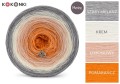 KOKONEK Merino 411 - Szary melanż/krem/łososiowy/pomarańcz