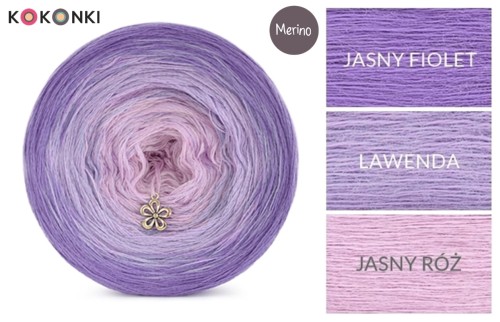 KOKONEK Merino 420 Lilac - Jasny fiolet/lawenda/jasny róż