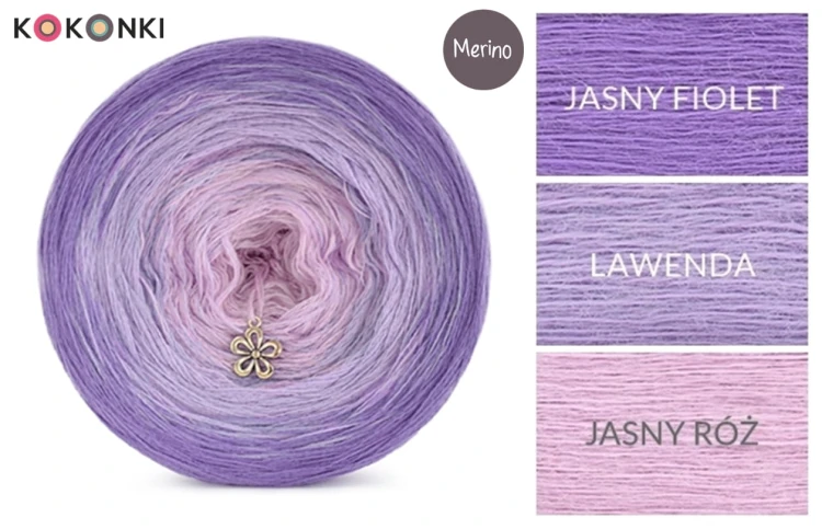 KOKONEK Merino 420 Lilac - Jasny fiolet/lawenda/jasny róż