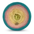 KOKONEK Merino 428 - Szmaragd/morela/łososiowy/żółty/limetka
