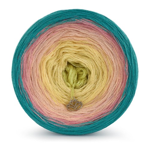 KOKONEK Merino 428 - Szmaragd/morela/łososiowy/żółty/limetka