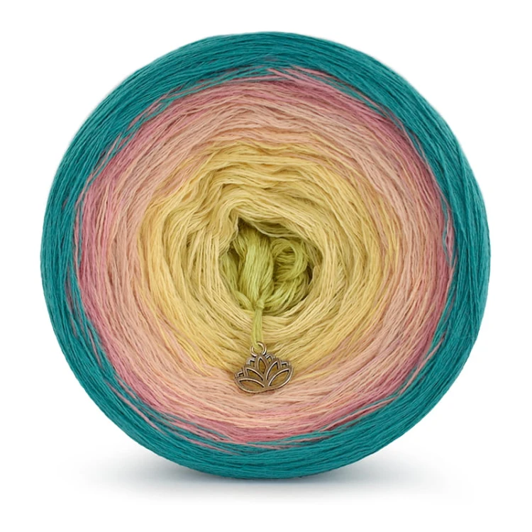 KOKONEK Merino 428 - Szmaragd/morela/łososiowy/żółty/limetka