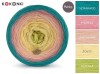 KOKONEK Merino 428 - Szmaragd/morela/łososiowy/żółty/limetka