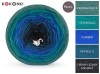 KOKONEK Merino 430 Ether Mint Blue - Ciemna mięta/szmaragd/chaber/petrol II/ciemny szary melanż