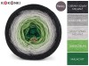 KOKONEK Merino 452 - Ciemny szary melanż/szary melanż/jasny szary melanż/jasna zieleń/malachit