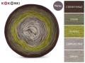 KOKONEK Merino 473 - Ciemny brąz/khaki/oliwka/cappuccino/safari
