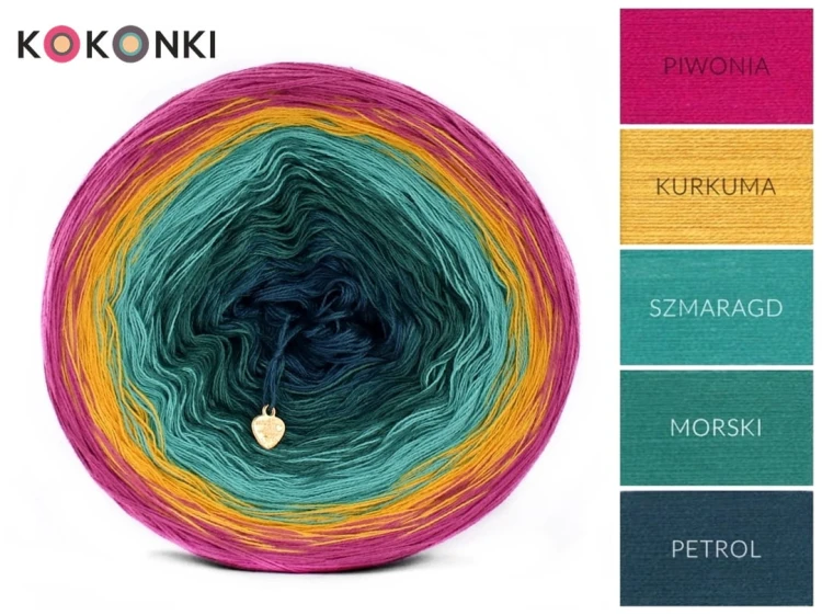 KOKONEK B047 Piwonia/kurkuma/szmaragd/morski/petrol