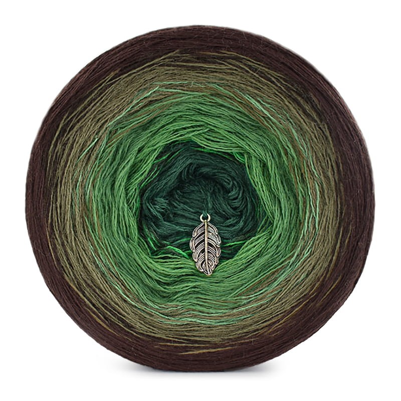 KOKONEK Merino 493 - Ciemny brąz/khaki/zieleń/ciemna zieleń