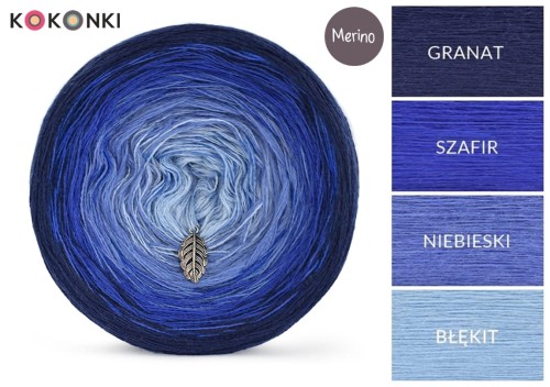 KOKONEK Merino 497 Moonlit Night - Granat/szafir/niebieski/błękit