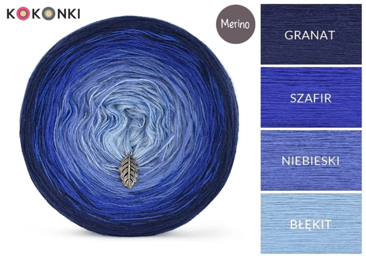 KOKONEK Merino 497 Moonlit Night - Granat/szafir/niebieski/błękit