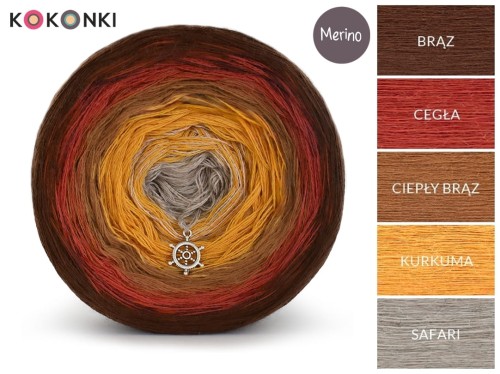 KOKONEK Merino 502 Indian Spices - Brąz/cegła/ciepły brąz/kurkuma/safari
