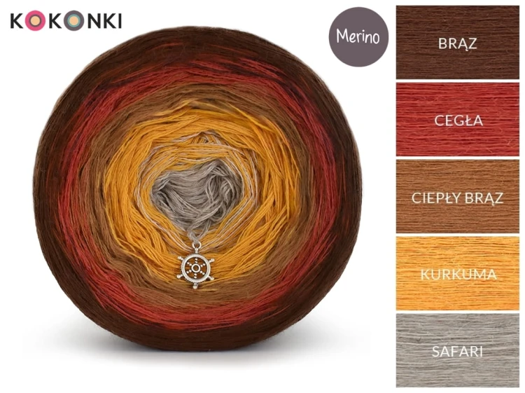 KOKONEK Merino 502 Indian Spices - Brąz/cegła/ciepły brąz/kurkuma/safari