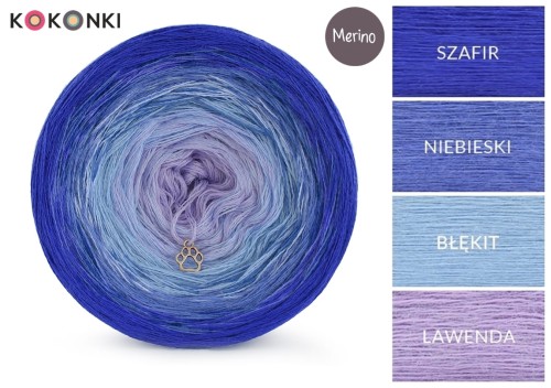 KOKONEK Merino 510 - Szafir/niebieski/błękit/lawenda