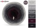 KOKONEK Merino 512 - Jasny szary melanż/szary melanż/średni szary melanż/ciemny szary melanż/wino/czerń