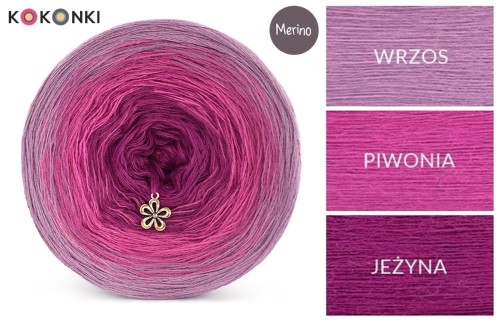 KOKONEK Merino 515 - Wrzos/piwonia/jeżyna