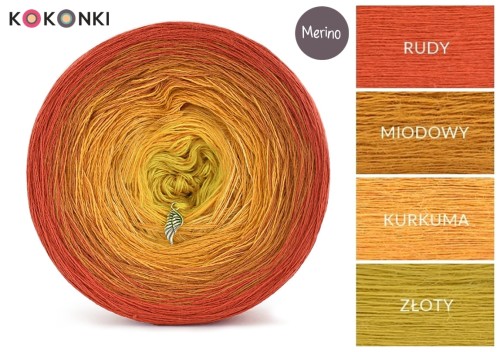 KOKONEK Merino 523 - Rudy/miodowy/kurkuma/złoty