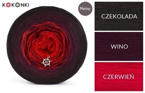KOKONEK Merino 524 - Czerwień/wino/czekolada