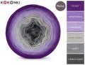 KOKONEK Merino 531 - Fiolet/jasny fiolet/lawenda/jasny szary/szary/ciemny szary