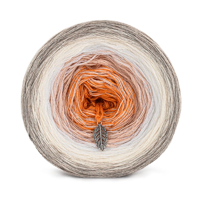 KOKONEK Merino 545 - Safari/krem/biel/łososiowy/pomarańcz