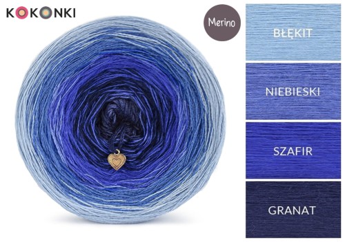 KOKONEK Merino 550 - Błękit/niebieski/szafir/granat