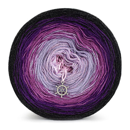 KOKONEK Merino 552 - Ciemny szary melanż/fiolet/cyklamen/lawenda/jasny róż