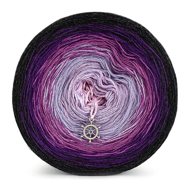 KOKONEK Merino 552 - Ciemny szary melanż/fiolet/cyklamen/lawenda/jasny róż