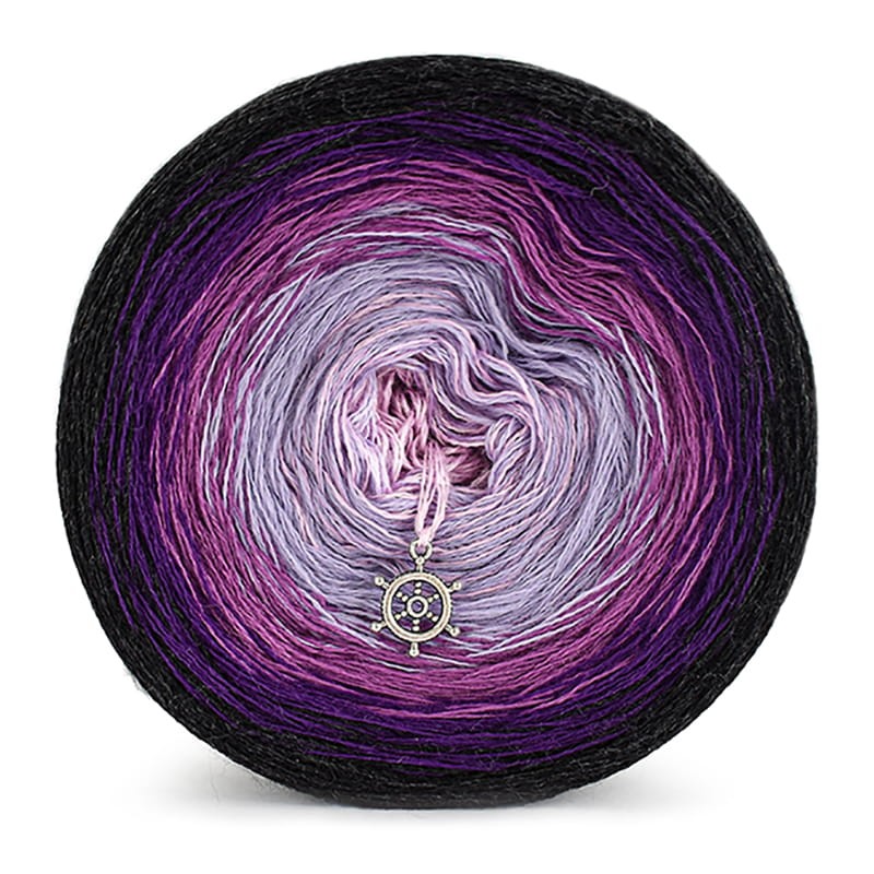 KOKONEK Merino 552 - Ciemny szary melanż/fiolet/cyklamen/lawenda/jasny róż