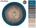 KOKONEK Merino 563 - Petrol/ciemny szary/średni szary/szary/ciepły beż/jasny beż