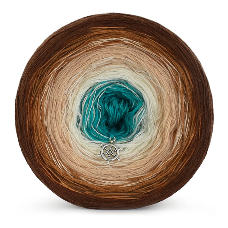 KOKONEK Merino 587 - Brąz/ciepły brąz/ciepły beż/krem/szmaragd