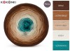 KOKONEK Merino 587 - Brąz/ciepły brąz/ciepły beż/krem/szmaragd
