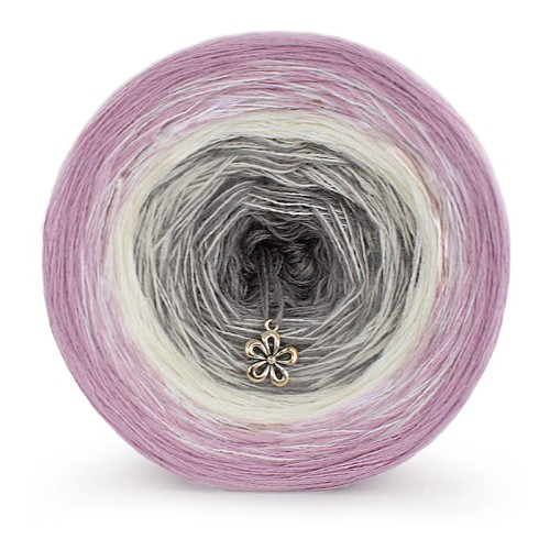 KOKONEK Merino 589 - Brudny róż/krem/średni szary