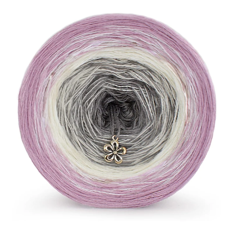KOKONEK Merino 589 - Brudny róż/krem/średni szary