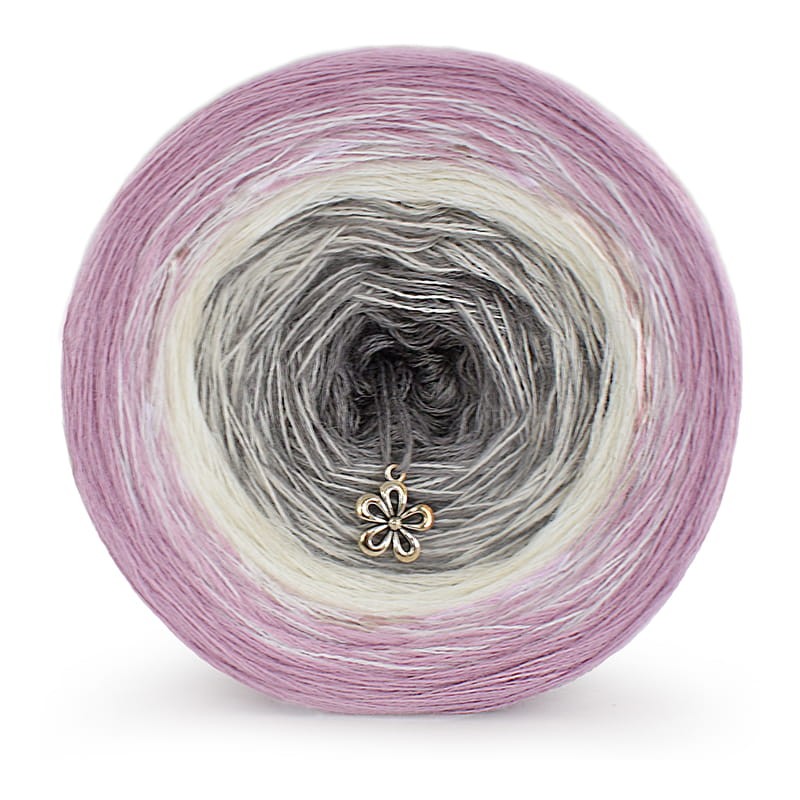 KOKONEK Merino 589 - Brudny róż/krem/średni szary