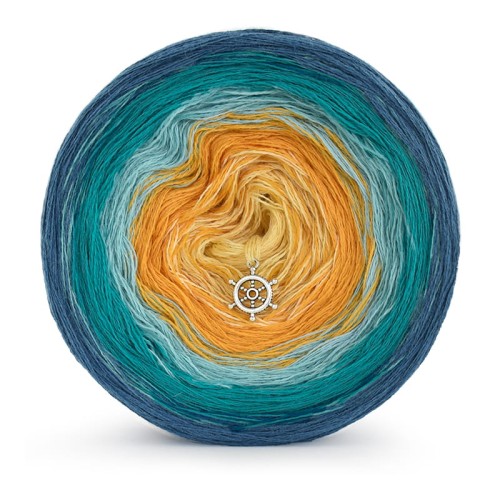 KOKONEK Merino 614 - Petrol II/szmaragd/patyna/kurkuma/żółty