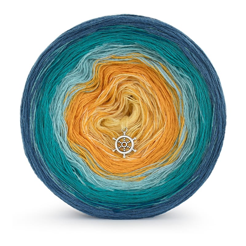 KOKONEK Merino 614 - Petrol II/szmaragd/patyna/kurkuma/żółty