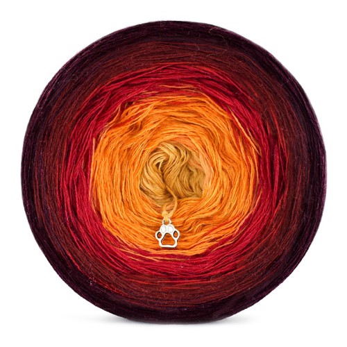 KOKONEK Merino 616 Wino/bordo/czerwień/pomarańcz/kurkuma