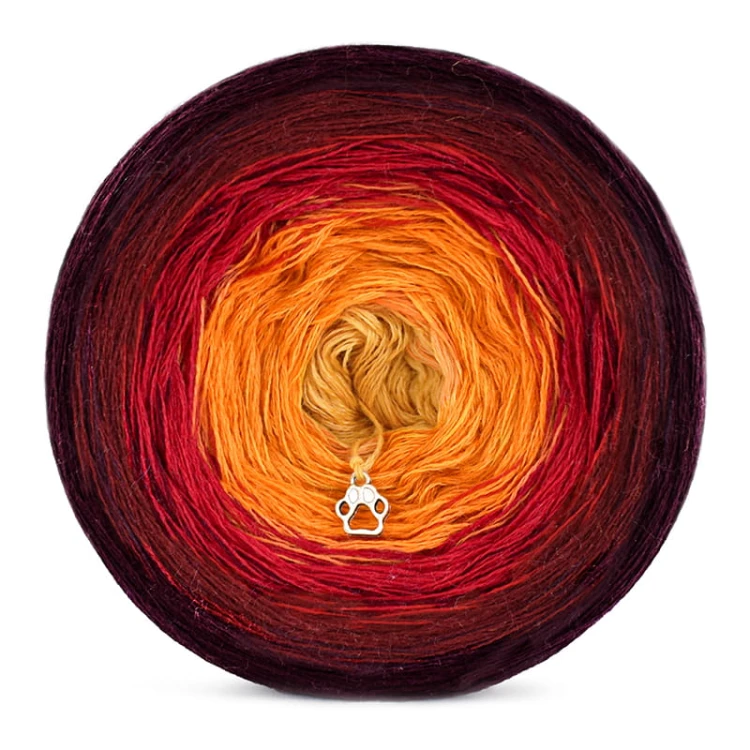 KOKONEK Merino 616 Wino/bordo/czerwień/pomarańcz/kurkuma