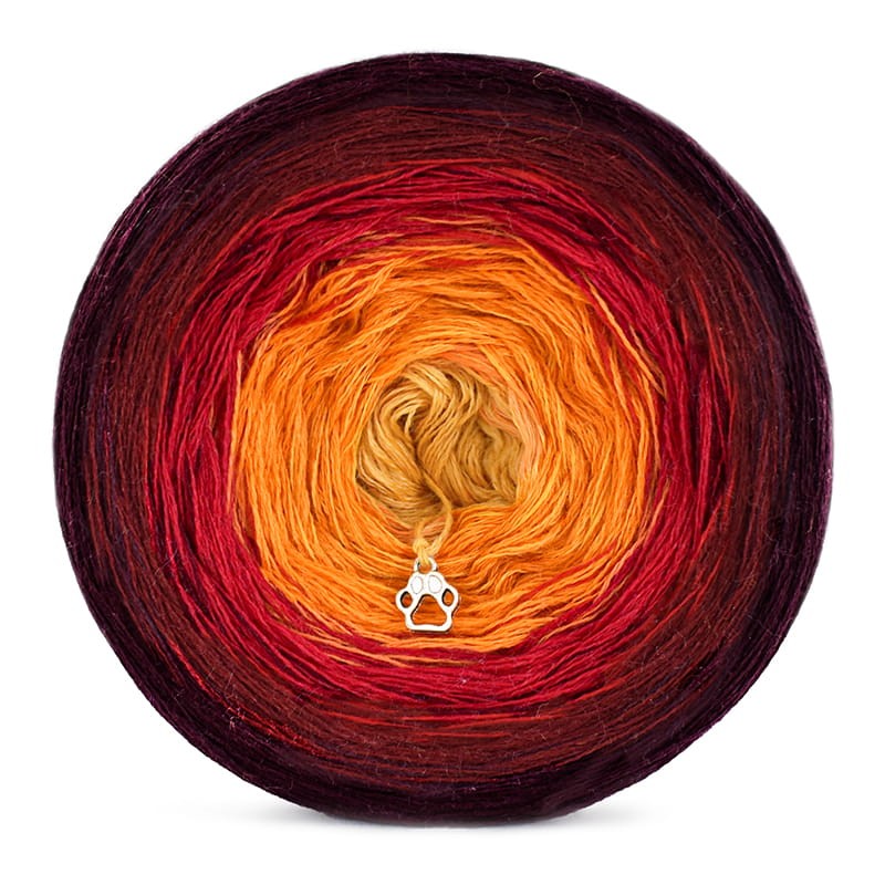 KOKONEK Merino 616 Wino/bordo/czerwień/pomarańcz/kurkuma