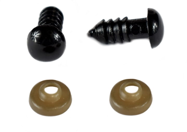 Oczy do maskotek / 6 mm / czarne / 1 para.