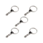 Kółko na klucze z łańcuszkiem / nikiel / 30 mm / 5 szt / 730920