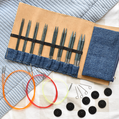 Zestaw drutów wymiennych KnitPro Indigo Wood / 20643