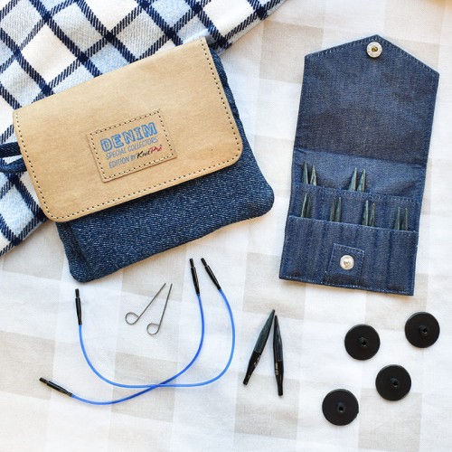 Zestaw krótkich drutów wymiennych KnitPro Indigo Wood Mini / 20645