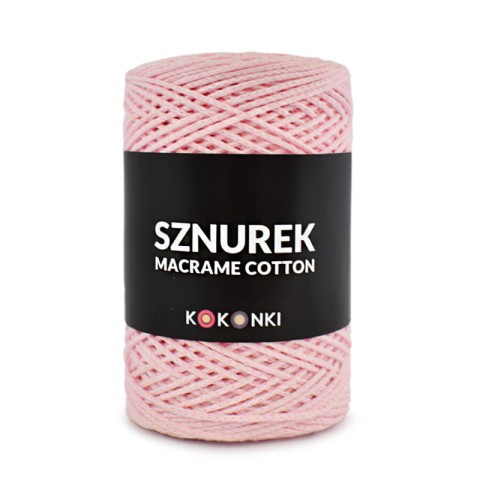 Sznurek Macrame Cotton by KOKONKI 2mm / rolka 200m / róż - OUTLET